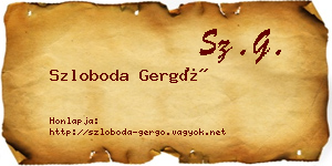 Szloboda Gergő névjegykártya